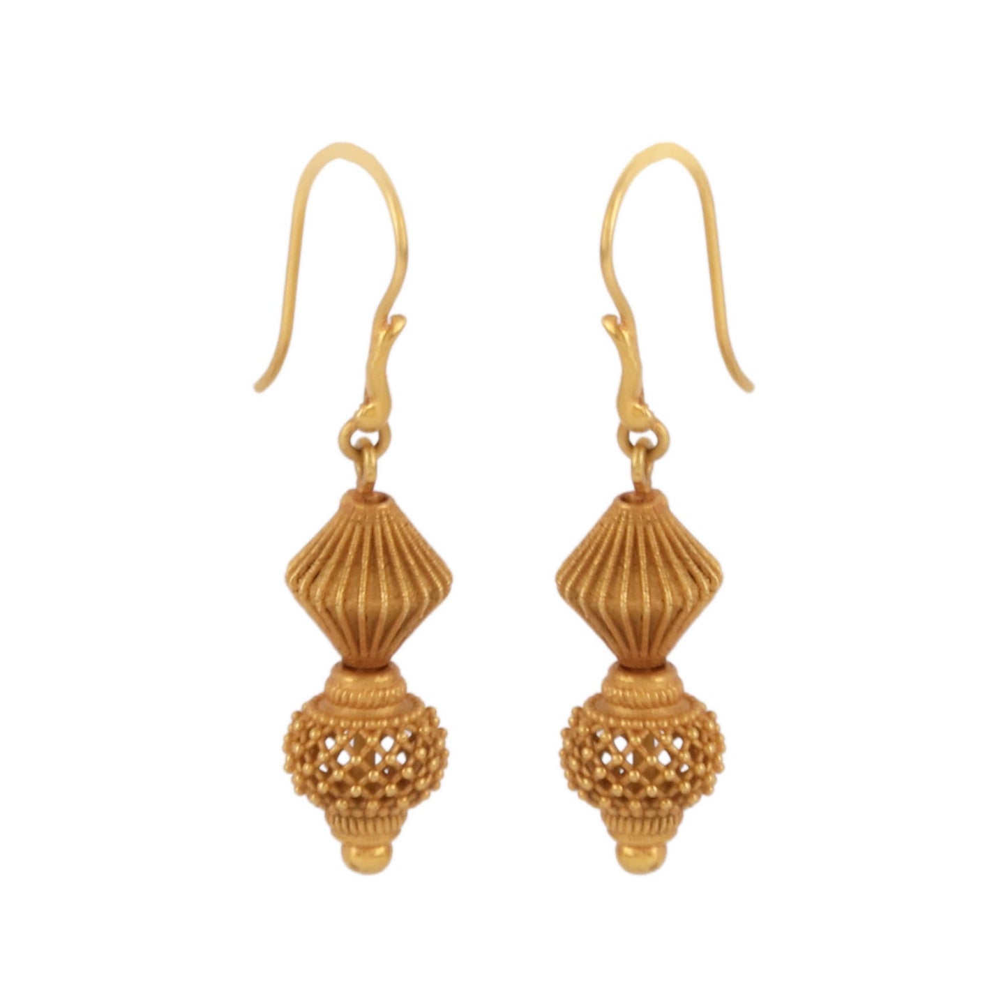 South Indian 18k Gold Lantern Earrings