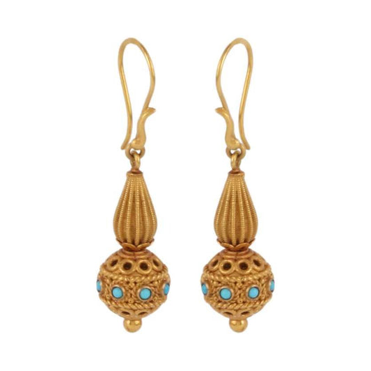 Rajasthani 18k Gold Ball Earrings