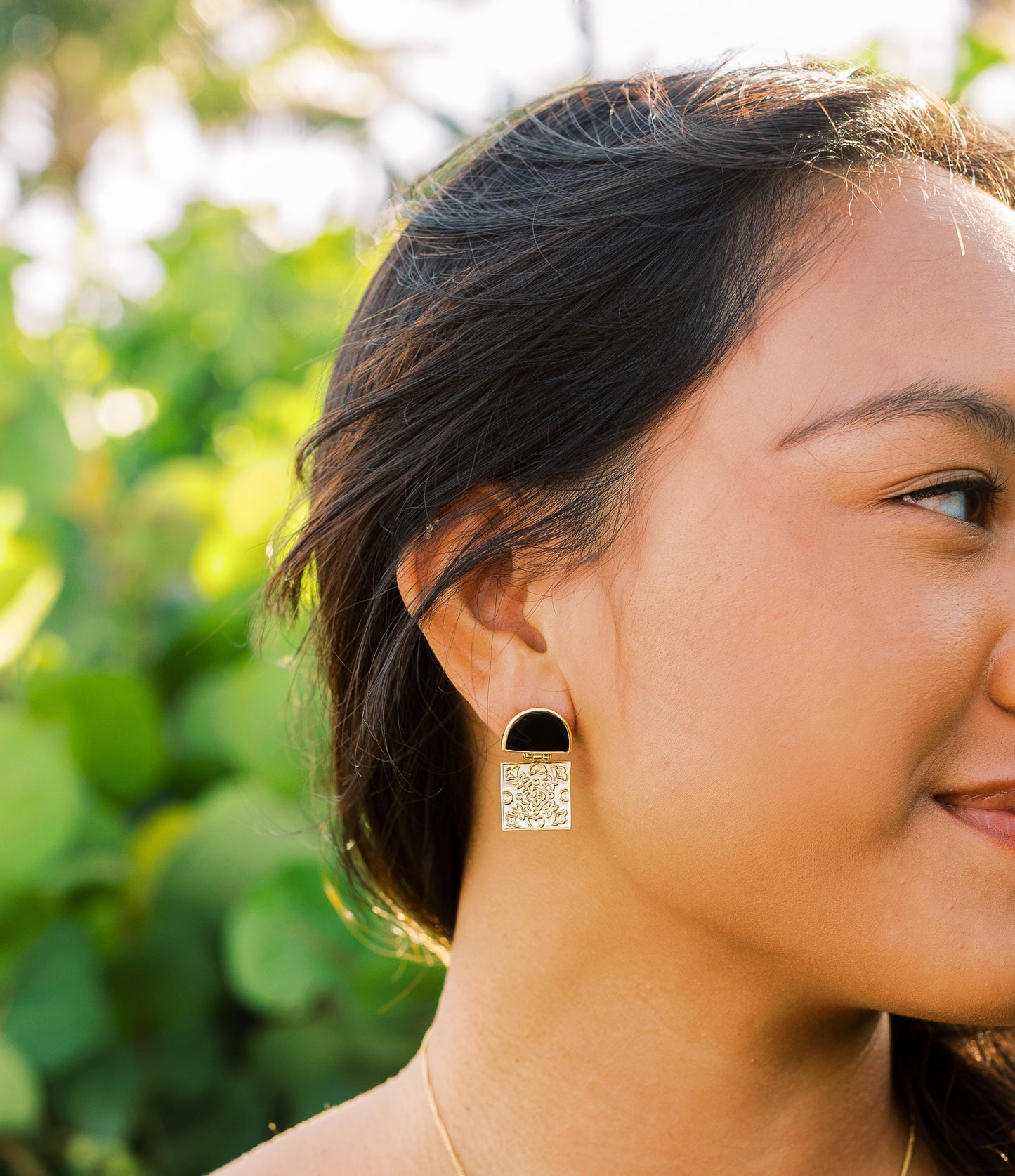 Gold Ohia Earrings