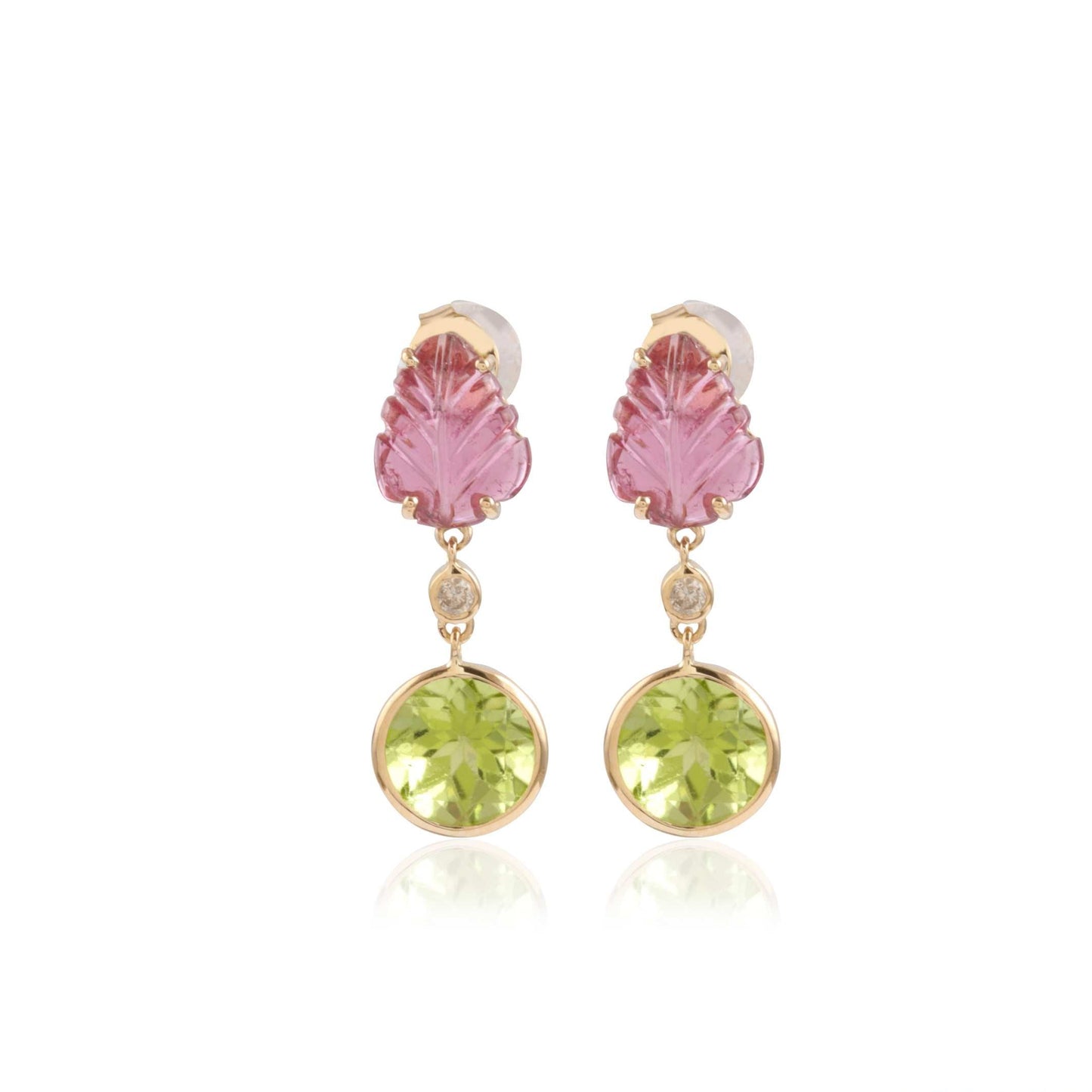 Feuille en Rose Earrings