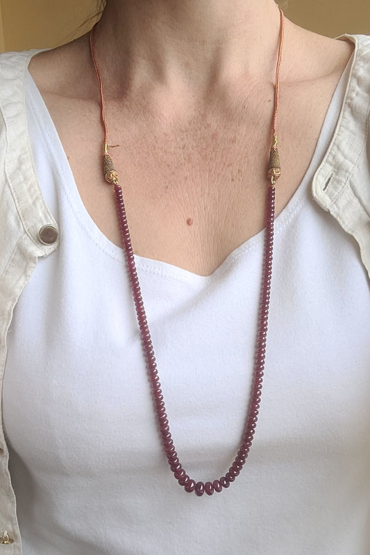 Smooth Cut Ruby Necklace