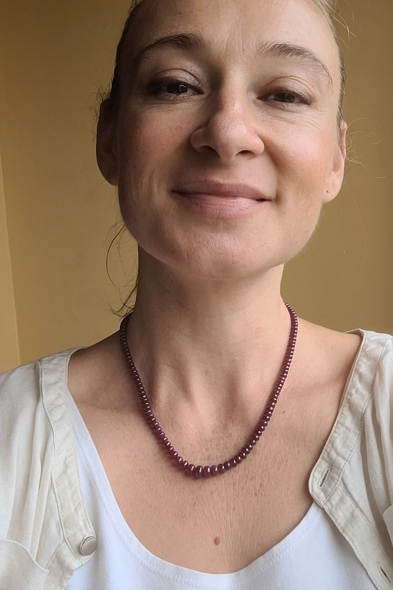Smooth Cut Ruby Necklace
