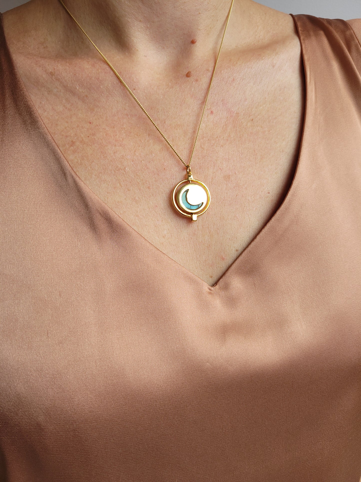 Moon-Dial Charm Necklace