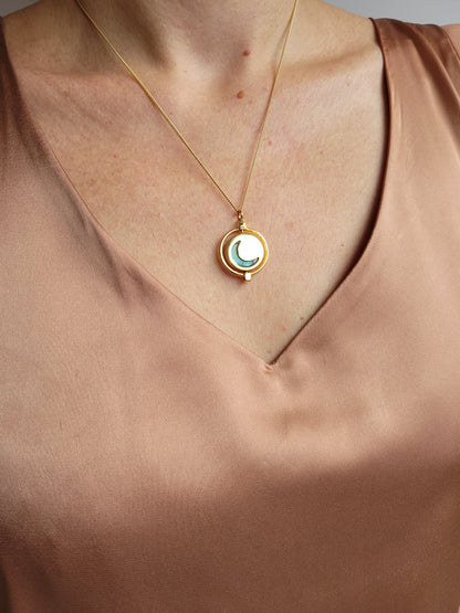 Moon-Dial Charm Necklace