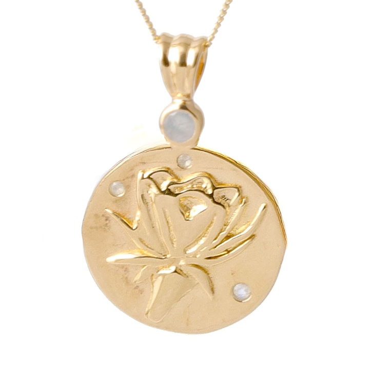 Night Blooming Cereus & Stars Medallion Necklace