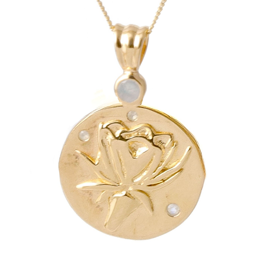 Night Blooming Cereus & Stars Medallion Necklace