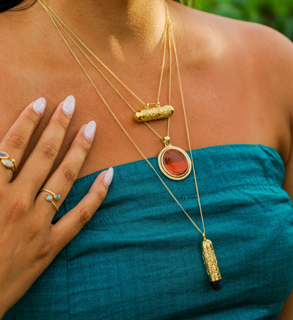 Carnelian Sun Dial Necklace