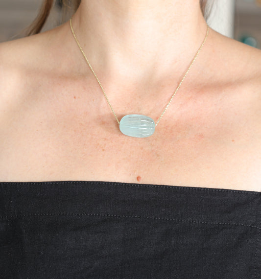 Floating Aquamarine Necklace