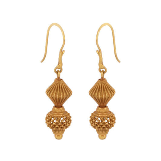 South Indian 18k Gold Lantern Earrings