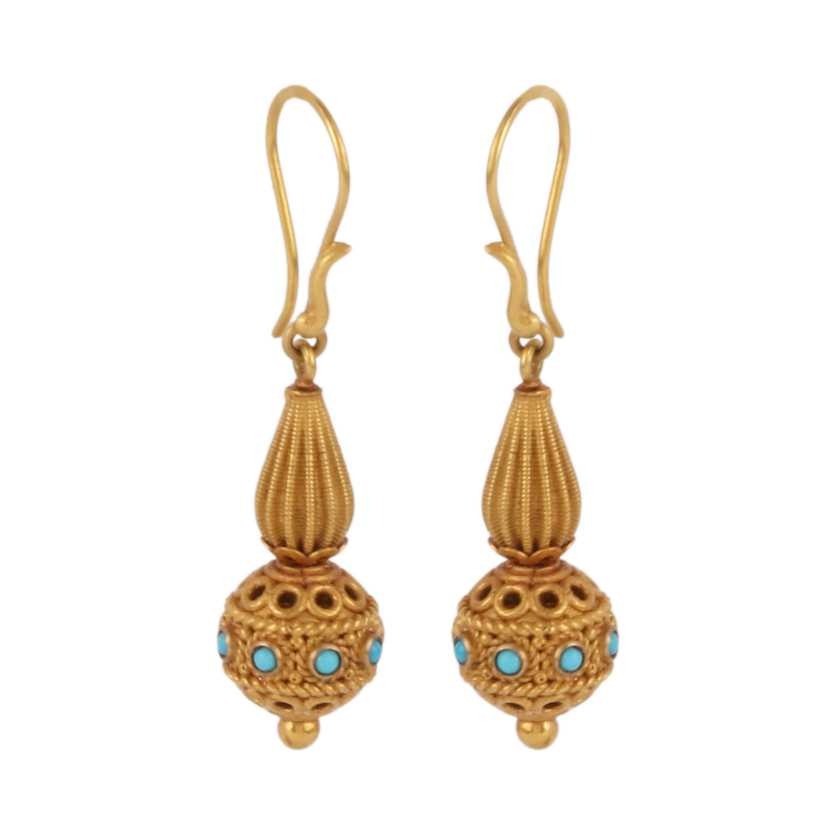 Rajasthani 18k Gold Ball Earrings