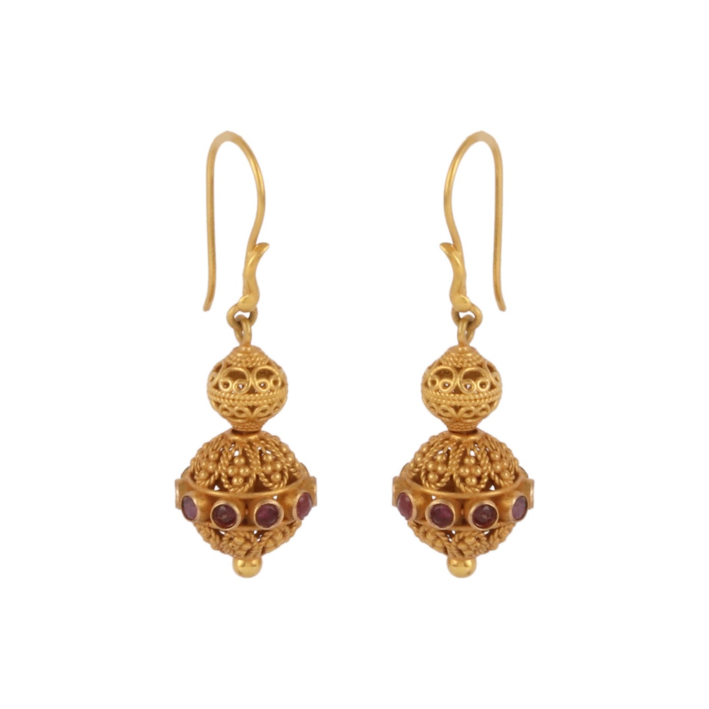 Rajasthani 18k Gold Ball Earrings