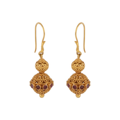 Rajasthani 18k Gold Ball Earrings