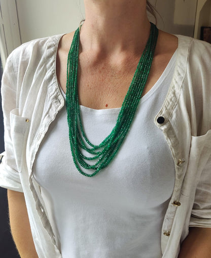 Faceted Emerald Necklace