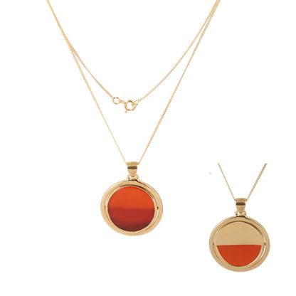 Carnelian Sun Dial Necklace