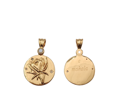 Night Blooming Cereus & Stars Medallion Necklace