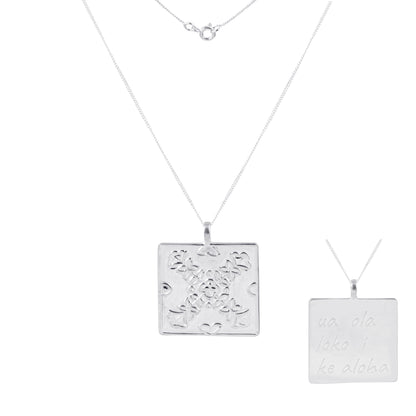 Hawaiian Ohia Engraved Pendant